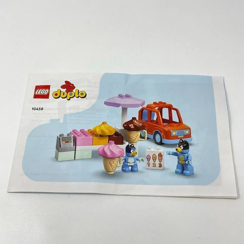 Lego Duplo 10458 Ice Cream Trip with Bluey 2025 Bandit & Bluey Figures Car Used